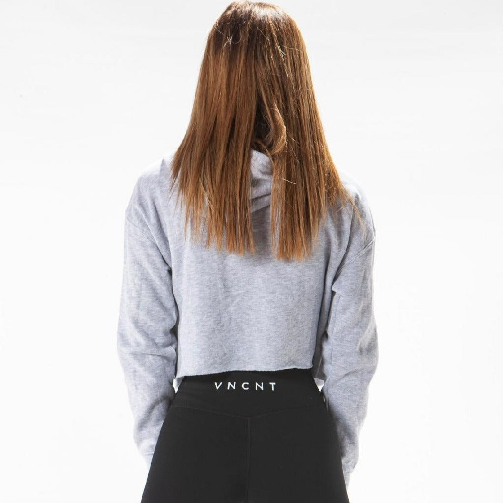 Grey Cropped Hoodie