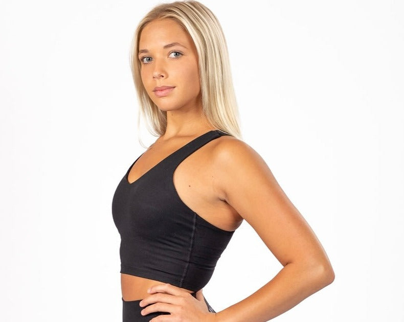 Fierce Jet Black Crop Tank