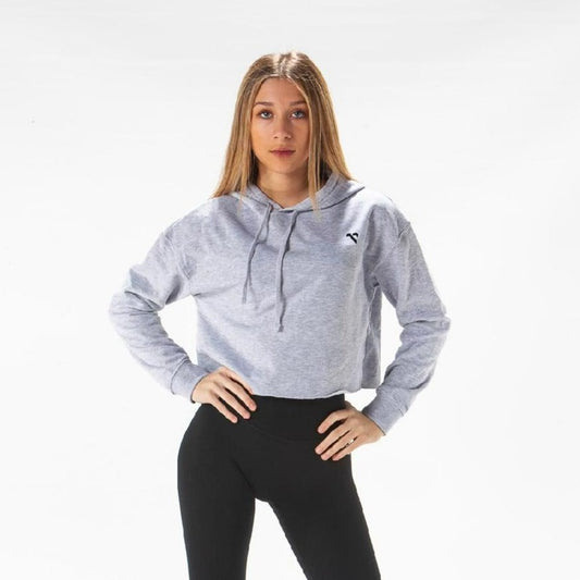 Grey Cropped Hoodie